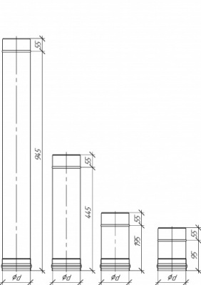 Труба EU L-750 Grill'D AISI 304 0,8мм (D115 ) черный Труба EU L-750 Grill'D AISI 304 0,8мм (D115 ) черный