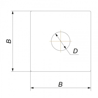 Фланец без изоляции Вулкан 780х780, на трубу V50R D180/280, нерж 304