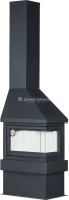 Камин ЭкоКамин Прага Угловой правый черный, шамот белый (KP196R)