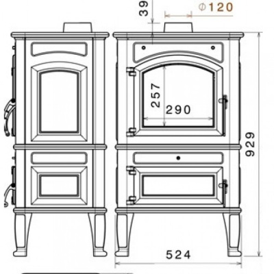 Отопительная печь Liseo Castiron LCI Canaria