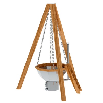 Банный чан 10 граней на бревнах c печью AISI 304 Банный чан 10 граней на бревнах c печью AISI 304