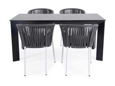 Обеденная группа 4SIS Флоренция на 4 персоны из роупа Цвет: белый, серый