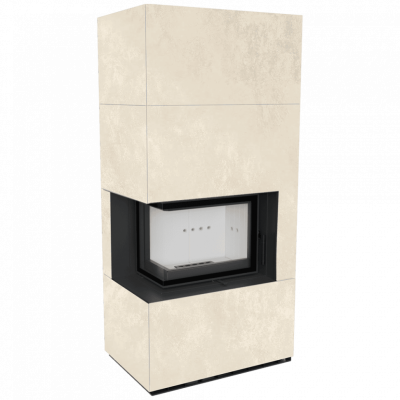 Каминокомплект Kratki PRO FLOKI BOX OXIDE BIANCO, угловое стекло слева Каминокомплект Kratki PRO FLOKI BOX OXIDE BIANCO, угловое стекло слева