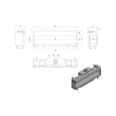 Каминная топка Kratki LEO L 200 NG (магистральный газ) Каминная топка Kratki LEO L 200 NG (магистральный газ)