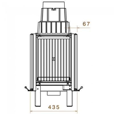 Каминная топка Liseo Castiron LCI 11 GDF BG, двусторонняя, черное стекло