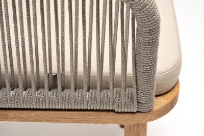 Стул из роупа 4SIS Марсель, Основание дуб, роуп серый меланж, ткань бежевая 052
