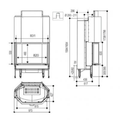 Каминная топка SUPRA Cristal II 401 B N Каминная топка SUPRA Cristal II 401 B N