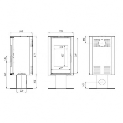 Печь камин Defro Home Orbis Top, 9кВт Печь камин Defro Home Orbis Top, 9кВт