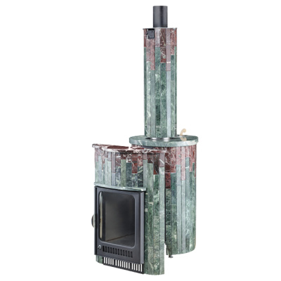 Дровяная печь Ферингер Малютка ПФ в облицовке Змеевик+Россо Леванте, до 18 м³ Дровяная печь Ферингер Малютка ПФ в облицовке Змеевик+Россо Леванте, до 18 м³