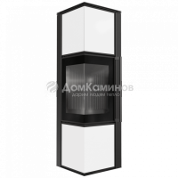 Печь камин белое стекло