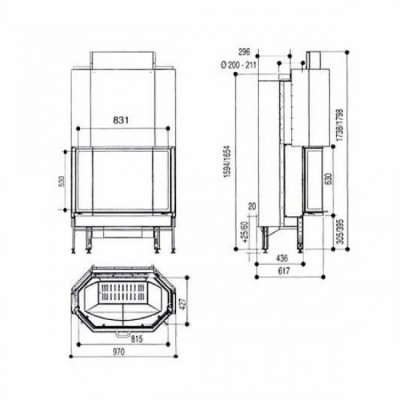 Каминная топка SUPRA Cristal II 431 BN Каминная топка SUPRA Cristal II 431 BN
