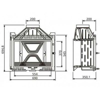 Каминная топка Cheminees Diffusion A1 с шибером Каминная топка Cheminees Diffusion A1 с шибером