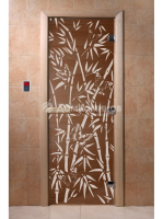 Дверь для саун DoorWood "Бамбук и бабочки бронза"