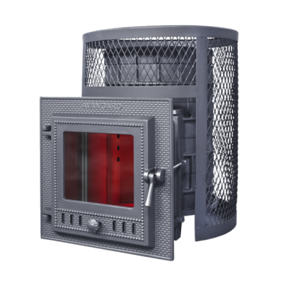 Печь для бани чугунная Гефест AVANGARD 24 (М) в круглой сетке