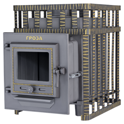 Печь для бани чугунная Гефест Гроза в сетке 18 (М)