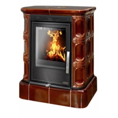 Печь-камин ABX MARINA EXclusive, с кафельным цоколем (коричневый) Печь-камин ABX MARINA EXclusive, с кафельным цоколем (коричневый)