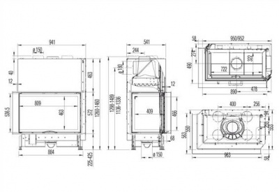 Каминная топка Austroflamm 89x49x57 S Links