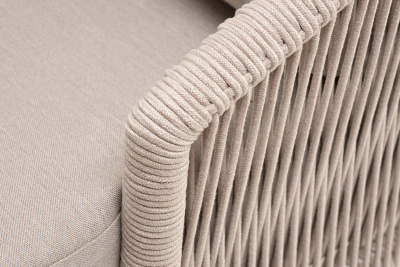 Диван 4SIS Верона 3-местный из роупа, каркас белый муар, роуп бежевый, ткань бежевая 052