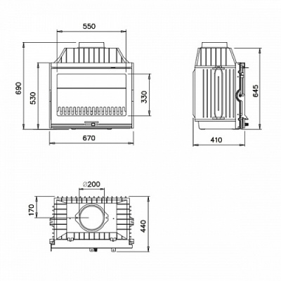 Каминная топка Dovre 2100 S Каминная топка Dovre 2100 S