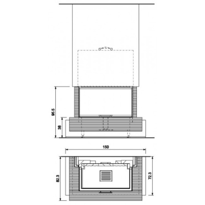 Каминная облицовка Palazzetti Cannes Wenge, под SF 100 3D Каминная облицовка Palazzetti Cannes Wenge, под SF 100 3D