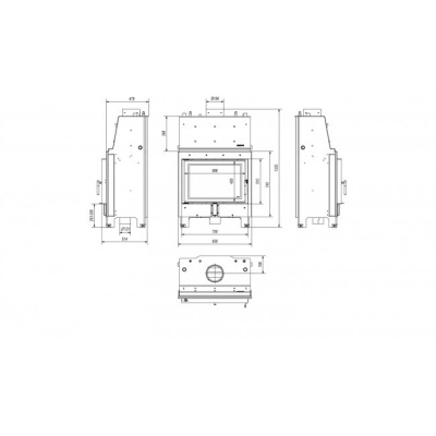 Каминная топка Kratki с водяным контуром MBO PW 15 W Каминная топка Kratki с водяным контуром MBO PW 15 W