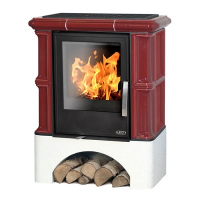 Печь-камин ABX BAVARIA KI, с допуском воздуха, с теплообменником (бордо)