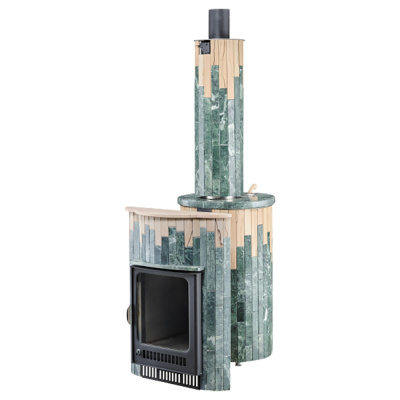 Дровяная печь Ферингер Макси ПФ в облицовке Змеевик+"Окаменевшее дерево", до 38 м³ Дровяная печь Ферингер Макси ПФ в облицовке Змеевик+"Окаменевшее дерево", до 38 м³