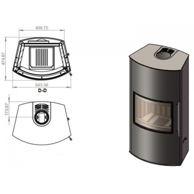 Печь-камин Ember Gordana 480L