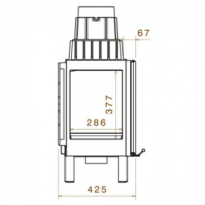 Каминная топка Liseo Castiron LCI 11 GFR, стекло справа