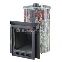 Дровяная печь Ферингер Макси ПФ в облицовке Жадеит+Россо Леванте, до 38 м³ Дровяная печь Ферингер Макси ПФ в облицовке Жадеит+Россо Леванте, до 38 м³