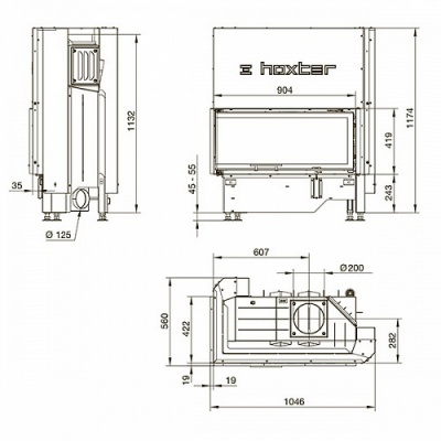 Каминная топка Hoxter ECKA 90/40/40 Rh/Lh Каминная топка Hoxter ECKA 90/40/40 Rh/Lh
