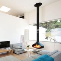 Камин Focus Ergofocus с трубой, помещение H-5.8 м, чёрный