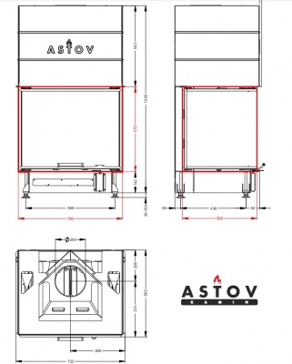 Каминная топка АСТОВ П3С 7057 Каминная топка АСТОВ П3С 7057