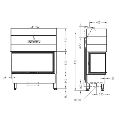 Каминная топка Spartherm Varia 2L-100h 4S Каминная топка Spartherm Varia 2L-100h 4S