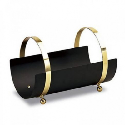 Дровница Comex 10.049N Nero/Ottone H.34 50x33