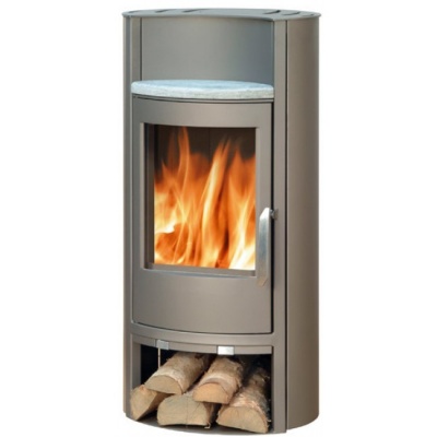 Печь-камин ABX Pori 7 Аква с теплообменником (серая сталь)