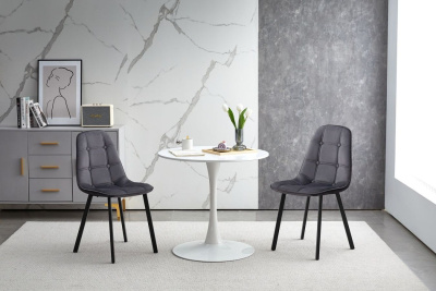 Стол 4SIS Сатурн интерьерный круглый из керамики Цвет: белый глянцевый