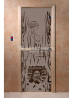 Дверь для саун DoorWood "Волшебный пар черный жемчуг матовая"