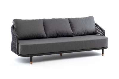 Диван 4SIS Верона 3-местный из роупа, каркас темно-серый муар, роуп темно-серый, ткань темно-серая 027 Диван 4SIS Верона 3-местный из роупа, каркас темно-серый муар, роуп темно-серый, ткань темно-серая 027