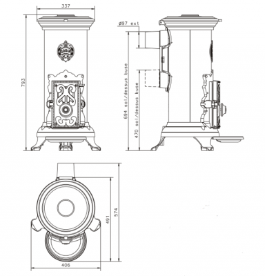 Чугунная печь Petit Godin модель 3726 Чугунная печь Petit Godin модель 3726