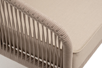 Правый модуль 4SIS Канны из роупа, каркас белый муар, роуп бежевый, ткань бежевая 035 Правый модуль 4SIS Канны из роупа, каркас белый муар, роуп бежевый, ткань бежевая 035