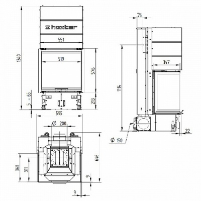 Каминная топка Hoxter UKA 37/55/37/57h Каминная топка Hoxter UKA 37/55/37/57h