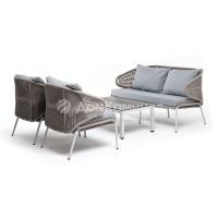 Лаунж-зона 4SIS Милан 4-местная из роупа, каркас светло-серый, роуп серый меланж