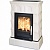 Печь-камин ABX BRITANIA K, с кафельным цоколем, с теплообменником (перламутр)