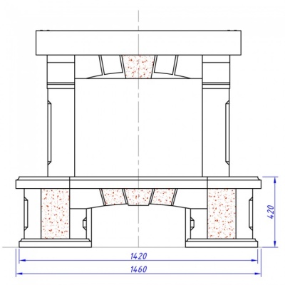 Каминная облицовка Supra-Russia MARBELLA SR, с деревянной балкой Каминная облицовка Supra-Russia MARBELLA SR, с деревянной балкой