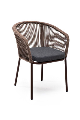 Стул из роупа 4SIS Марсель Цвет: коричневый муар, темно-серый