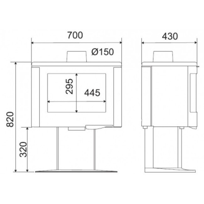 Отопительная печь Supra Persee sur pied, на ножке