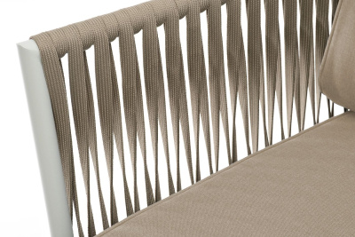 Кресло 4SIS Касабланка, основание дуб, каркас светло-серый муар, роуп серо-коричневый, ткань бежевая 052 Кресло 4SIS Касабланка, основание дуб, каркас светло-серый муар, роуп серо-коричневый, ткань бежевая 052