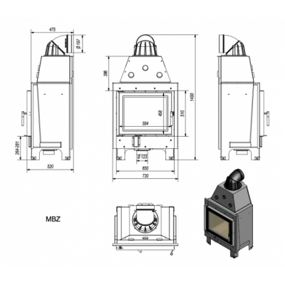 Каминная топка Kratki MBZ Каминная топка Kratki MBZ