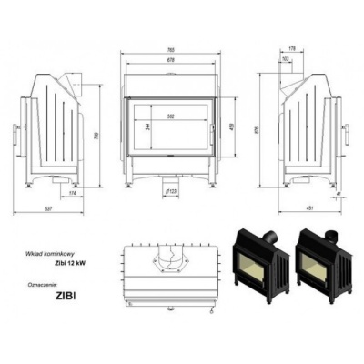 Каминная топка Kratki Zibi Каминная топка Kratki Zibi